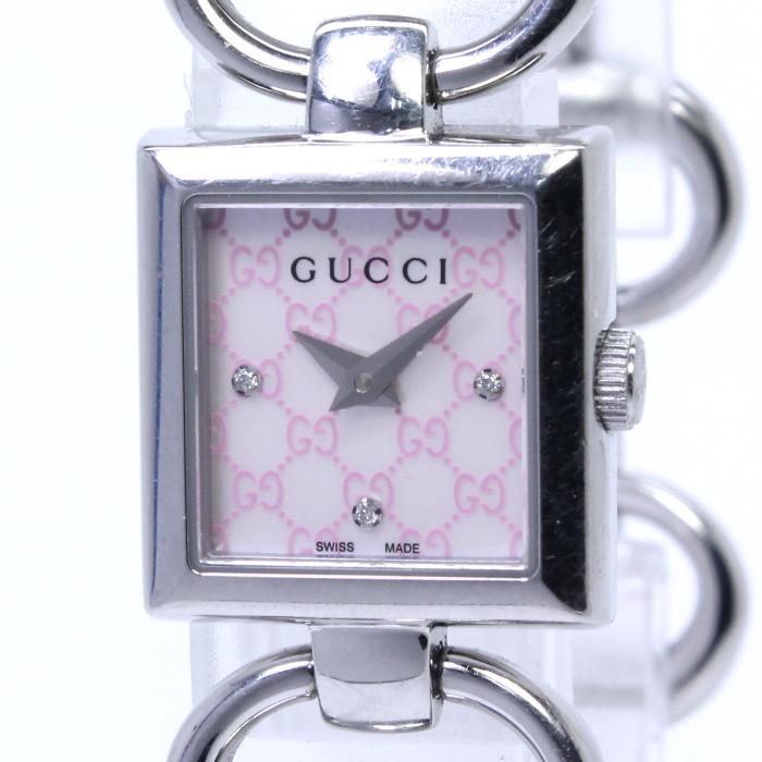 GUCCI 【中古】グッチ トルナヴォーニ 3Pダイヤ レディース腕時計 