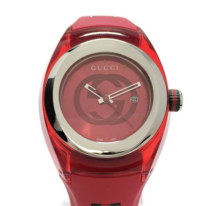 GUCCI 【中古】GUCCI シンク レディース 腕時計 クオーツ SS ラバー  