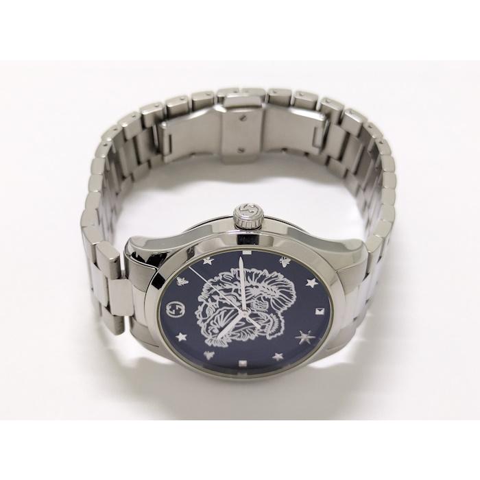 GUCCI Gタイムレス メンズ 腕時計 クオーツ SS ブラック文字盤