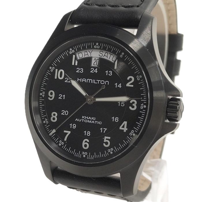 Hamilton カーキフィールド メンズ 腕時計 自動巻 SS レザー ブラック  