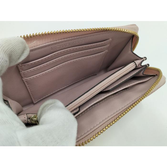 MICHAEL KORS ラウンドファスナー 長財布 PVC ピンク系 MICHAEL KORS（マイケルコース） ラウンドファスナー長財布 PVC レザー