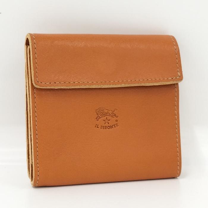 IL BISONTE 二つ折り財布 スクエアウォレット レザー オレンジ系 