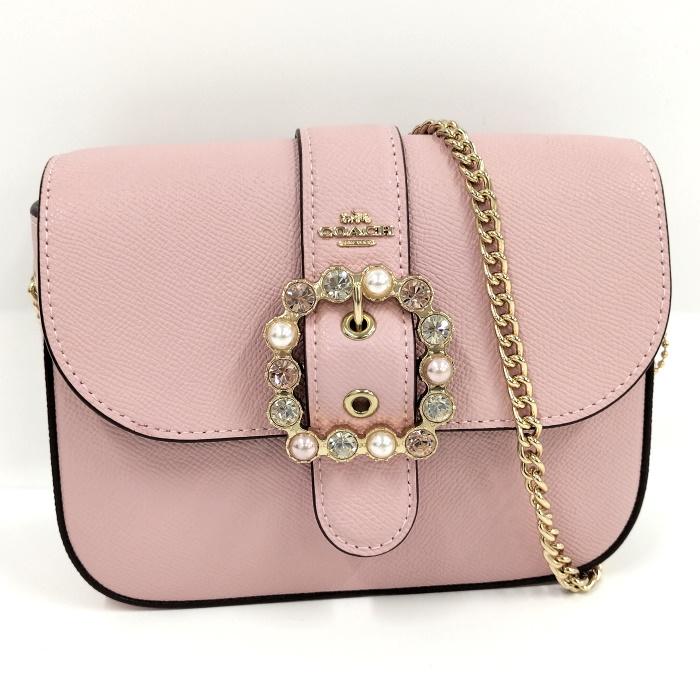COACH チェーン ショルダーバッグ レザー ピンク J2279-CE622  