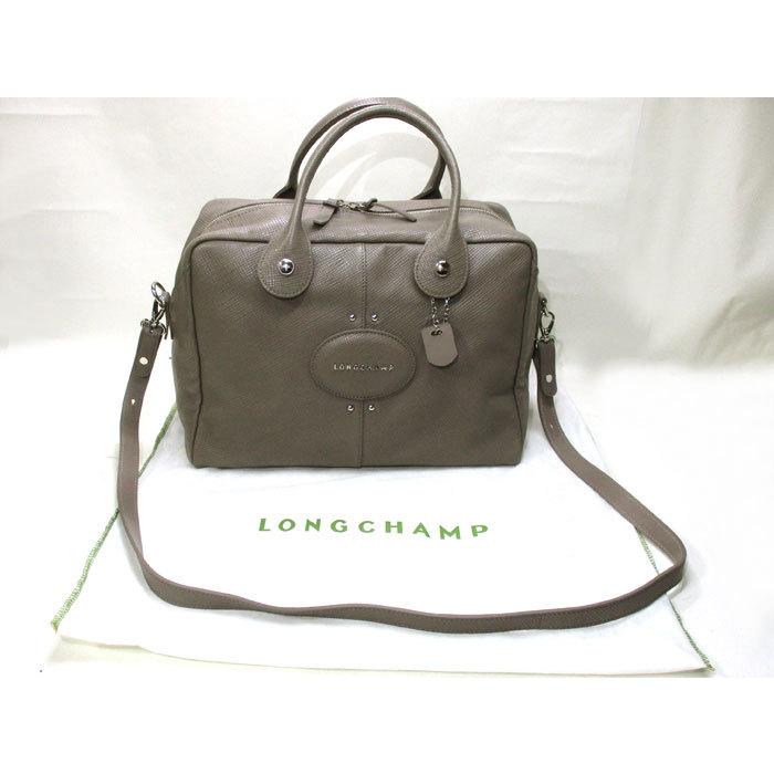 LONGCHAMP 2WAY バッグ クアドリ スクエア ボストン グレージュ