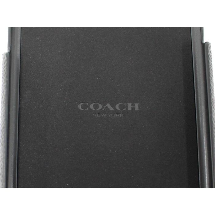 中古】コーチ アイフォン11ケース シグネチャー レザー ブラック CIPH 