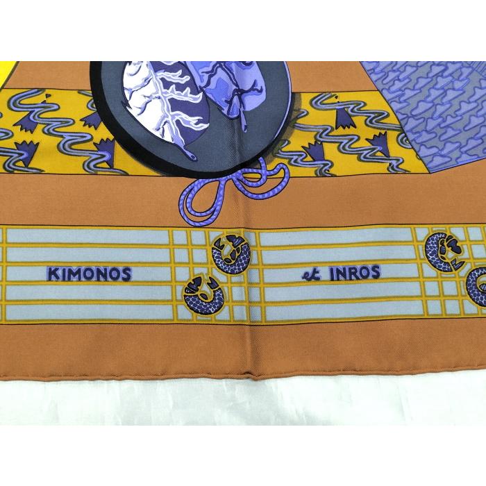 エルメススカーフカレ90 KIMONOS et INROS 着物と印籠 KIMONOS et INROS エルメススカーフカレ90 着物と印籠