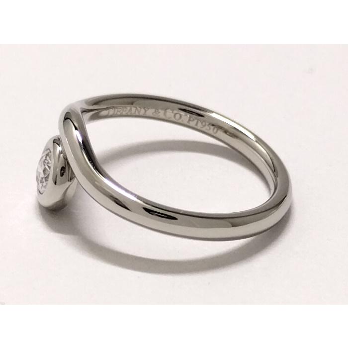 【中古】Tiffany＆Co. カーブド バイザヤード リング Pt950 プラチナ ダイヤモンド 約8号 約4.1g｜jjcollection2008｜02