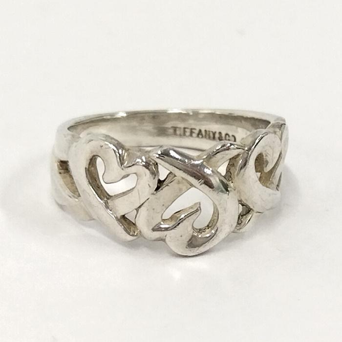 中古】TIFFANY & Co. トリプル ラビングハート リング 指輪 SV925 