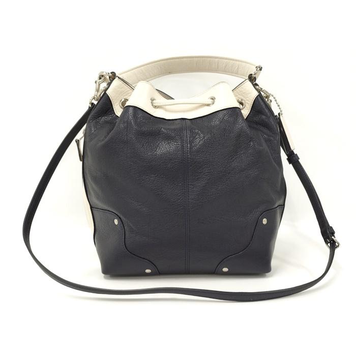 COACH（コーチ） COACH 2WAYハンドバッグ レザー ネイビー ホワイト 