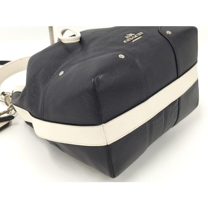 COACH（コーチ） COACH 2WAYハンドバッグ レザー ネイビー ホワイト 