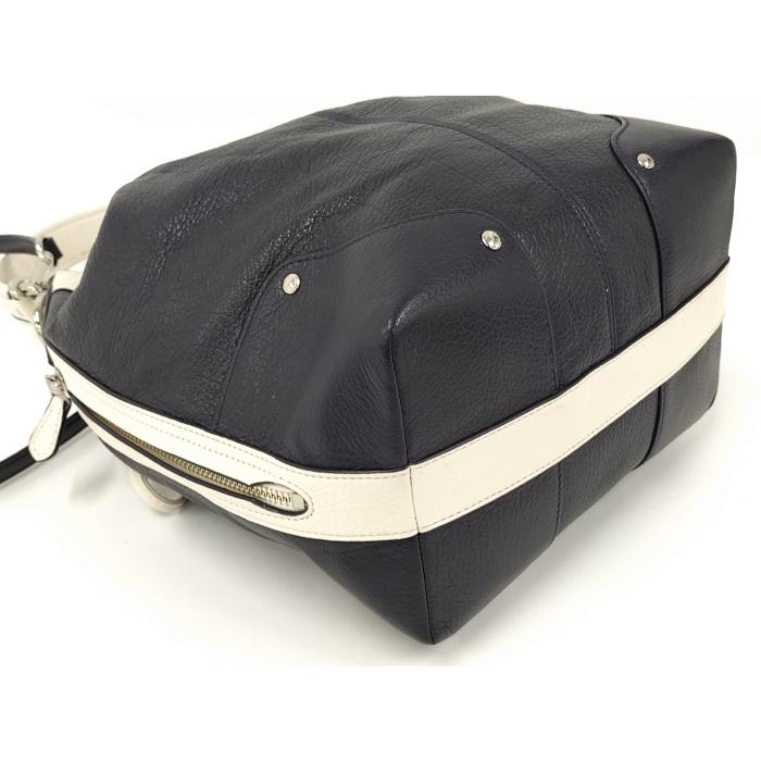 COACH（コーチ） COACH 2WAYハンドバッグ レザー ネイビー ホワイト 