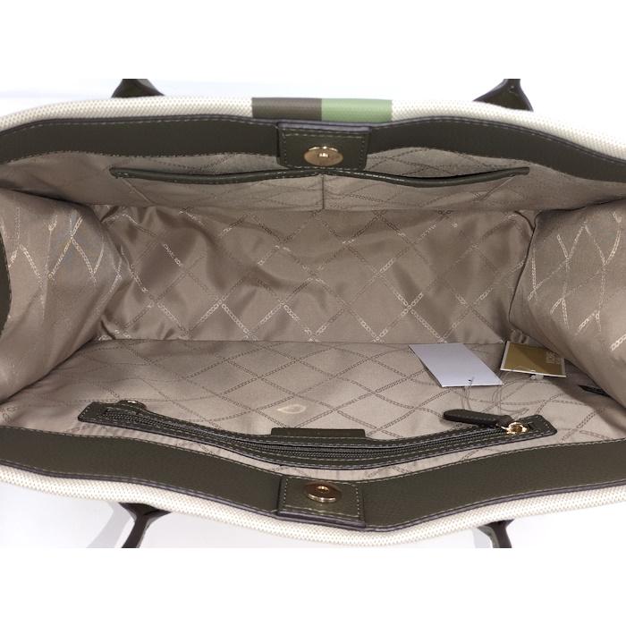 MICHAEL KORS トートバッグ キャンバス レザー ベージュ カーキ