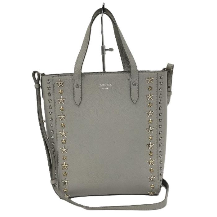 JIMMY CHOO（ジミーチュウ） ペガジ 2WAY トートバッグ レザー グレー