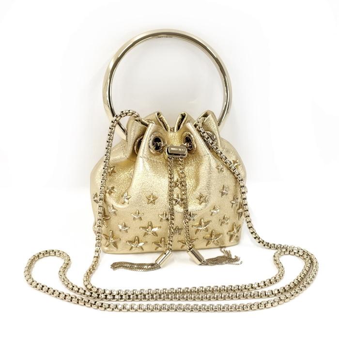JIMMY CHOO 【中古】JIMMY ボンボン 2WAY チェーンショルダーバッグ  