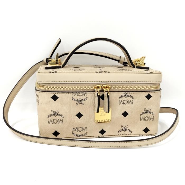 MCM 2WAYバッグ バニティバッグ ロックスター ベージュ レザー : JJ 