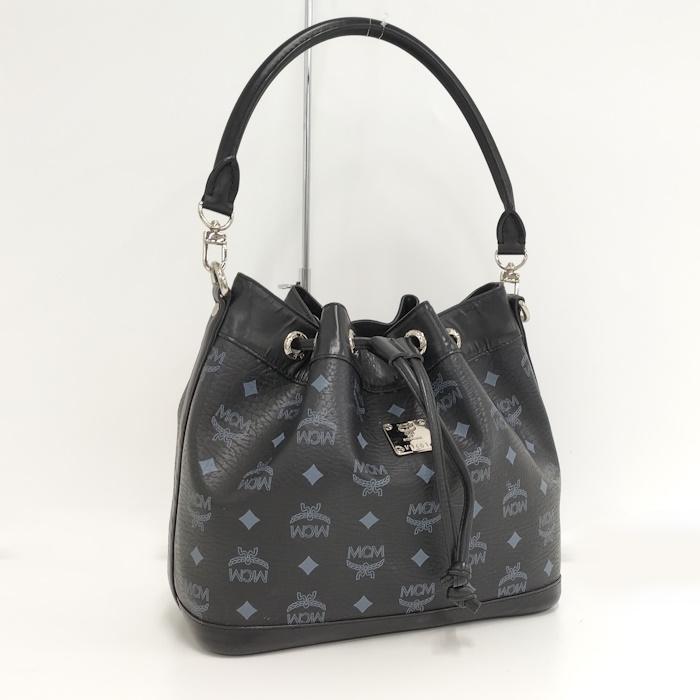 MCM 【中古】MCM ショルダーバッグ 巾着型 ブラック : JJコレクション 
