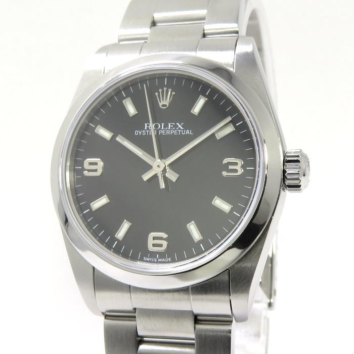 ROLEX　ロレックス　 オイスターパーペチュアル　 自動巻き 　ロレックス 　オイスターパーペチュアル　SS  自動巻き　 ブラック文字盤　 77080 K番 　ブラック文字盤 　77080　 K番 ROLEX ロレックス オイスターパーペチュアル 自動巻き ロレックス