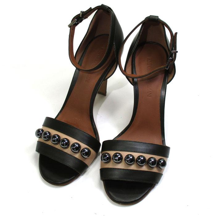 未使用 EMPORIO ARMANI レザー アンクルストラップサンダル 35 未使用 EMPORIO ARMANI レザー アンクルストラップサンダル 35