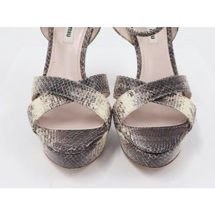 miu 【中古】ミュウミュウ パンプス レディース パイソン柄 レザー 