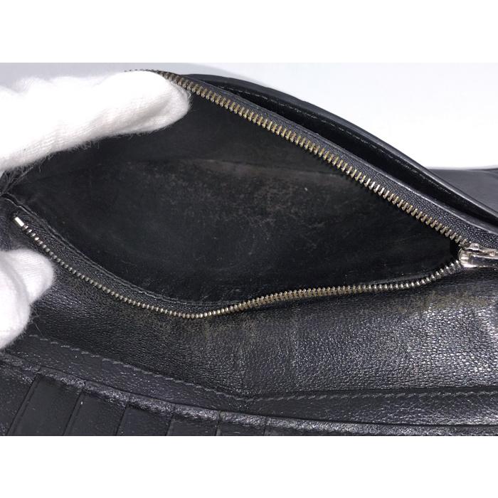 BALENCIAGA（バレンシアガ） 二つ折り長財布 ロゴ レザー ブラック