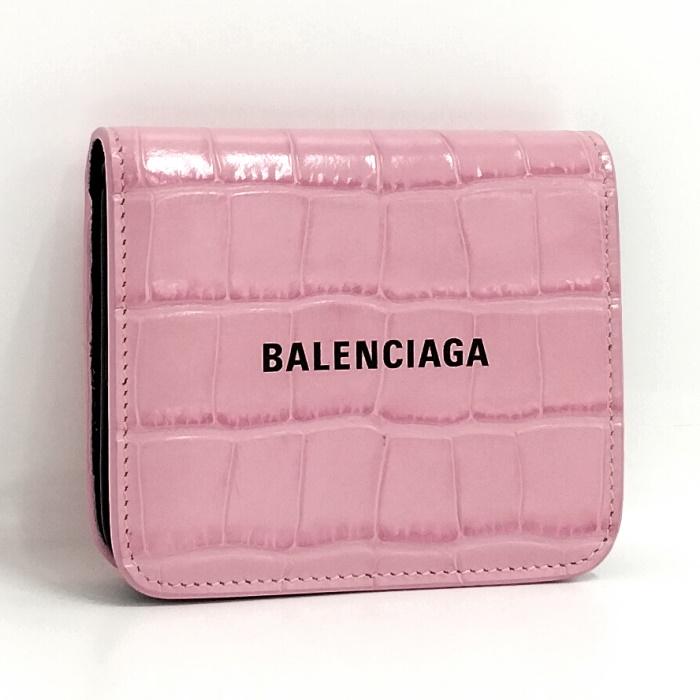 BALENCIAGA ピンクレザー二つ折り財布