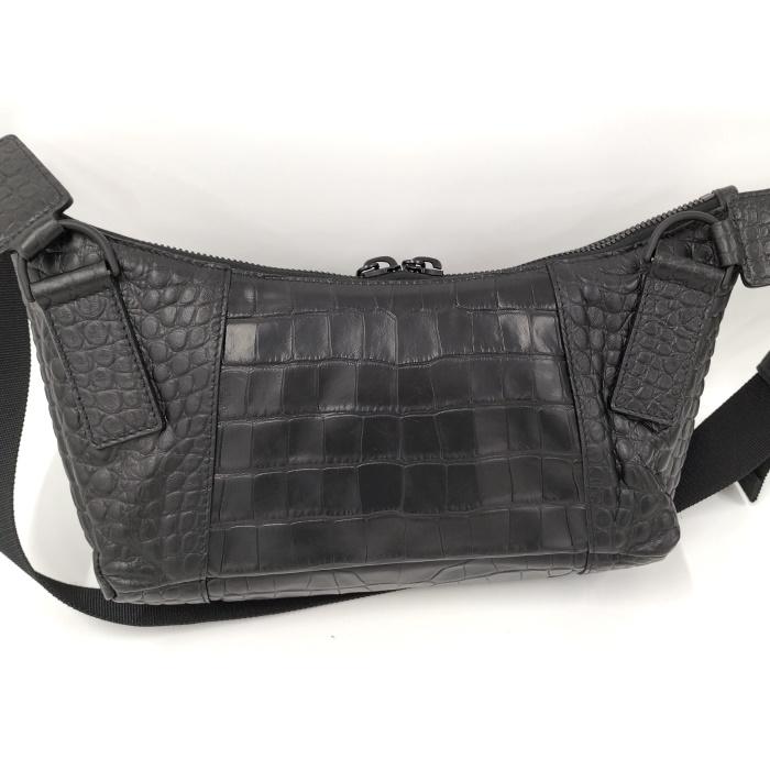 BALENCIAGA ショルダーバッグ クロコ型押し レザー ブラック BALENCIAGA ショルダーバッグ クロコ型押し レザー ブラック