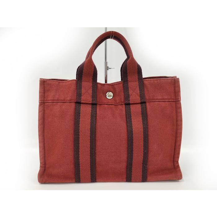 HERMES（エルメス） フールトゥPM トートバッグ キャンバス レッド系