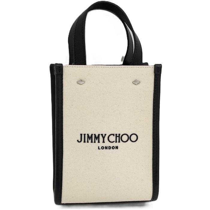 JIMMY CHOO トートCZM トートバッグ レザー キャンバス アイボリー 