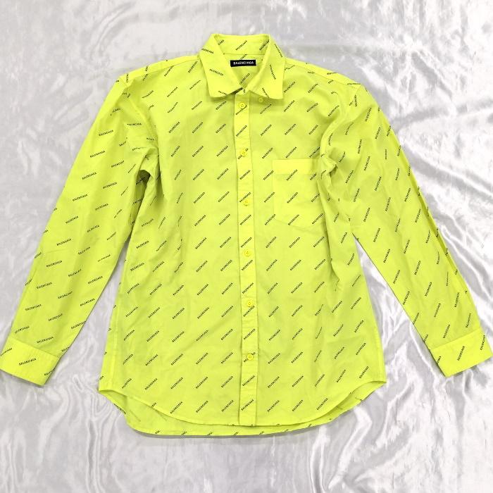 BALENCIAGA 【中古】BALENCIAGA 長袖シャツ コットン 蛍光 イエロー 