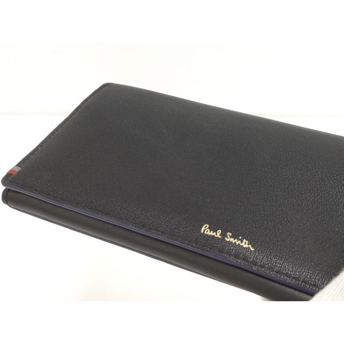 【中古】Paul Smith 二つ折り長財布 レザー ブラック｜jjcollection2008｜06