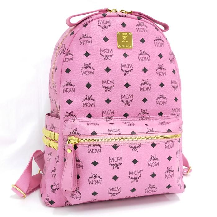 み　MCM ピンク ロゴプリント リュック み様 専用 MCM ピンク ロゴプリント リュック - メルカリ