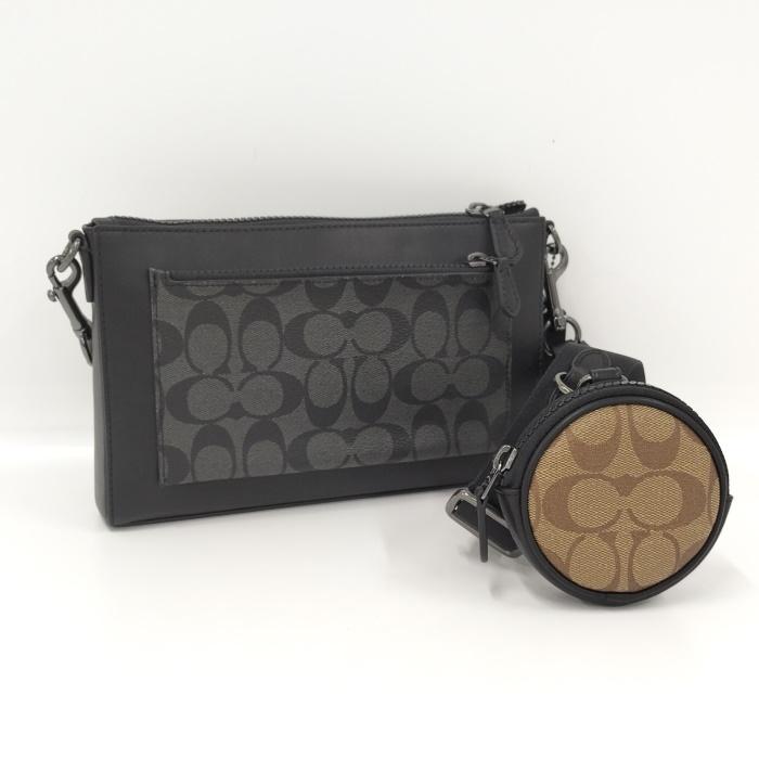 COACH 【中古】COACH ショルダーバッグ ポーチ付き レザー PVC  