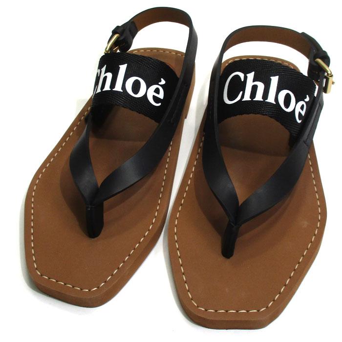 Chloe 【中古】Chloe ウッディ フラット サンダル バックストラップ 