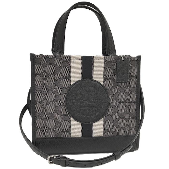 COACH 2WAY ショルダーバッグ シグネチャー レザー キャンバス グレー