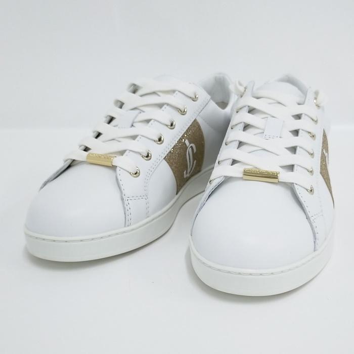 【安心の直営店購入】ジミーチュウ CASH レザー スニーカー Jimmy Choo☆CASH JC☆レザースニーカー☆送料込 (Jimmy Choo