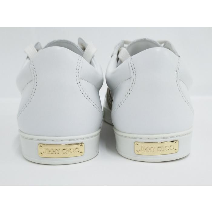 JIMMY CHOO 【中古】ジミーチュウ CASH JC スニーカー レザー ホワイト 