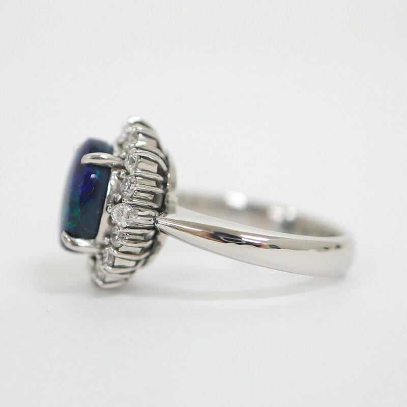 Jewelry Pt900 ブラックオパールリング B:1.90ct D:0.52ct 8g : JJ