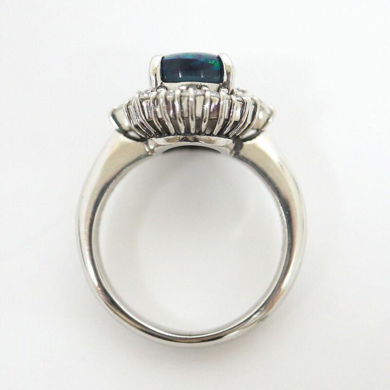 Jewelry Pt900 ブラックオパールリング B:1.90ct D:0.52ct 8g : JJ