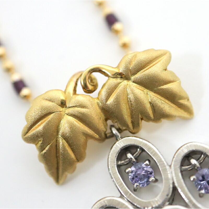 Jewelry 水野薫子 K18YG Pt900 タンザナイト デザイン ネックレス