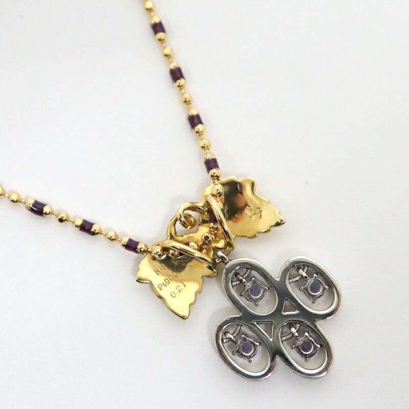 Jewelry 水野薫子 K18YG Pt900 タンザナイト デザイン ネックレス