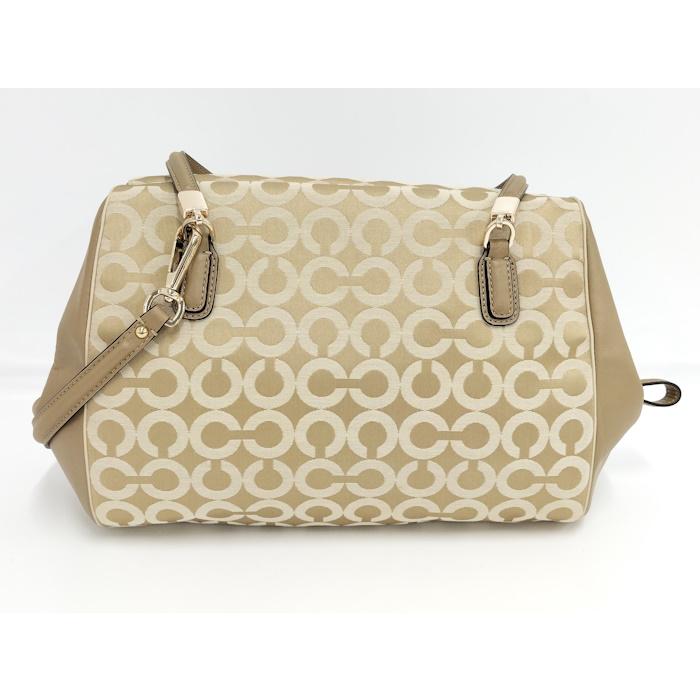 【良品】COACH コーチ ハンドバッグ オプアート ミニボストン キャンバス COACH（コーチ） COACH 2WAYハンドバッグ オプアート キャンバス