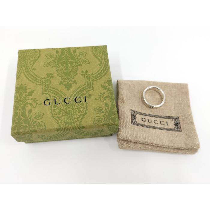 GUCCI ダイアゴナル インターロッキングG スリム リング シルバー925 表記サイズ19_8
