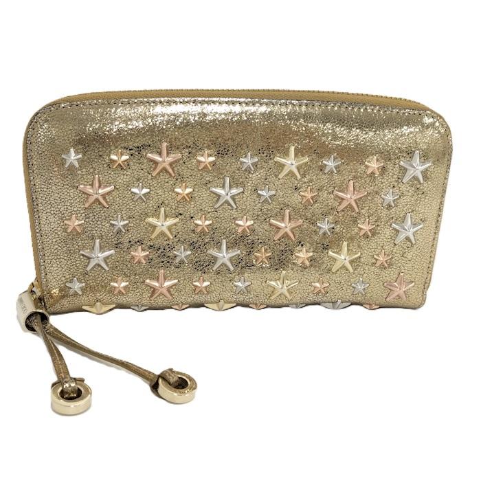 JIMMY CHOO（ジミーチュウ） ラウンドファスナー長財布 スタースタッズ