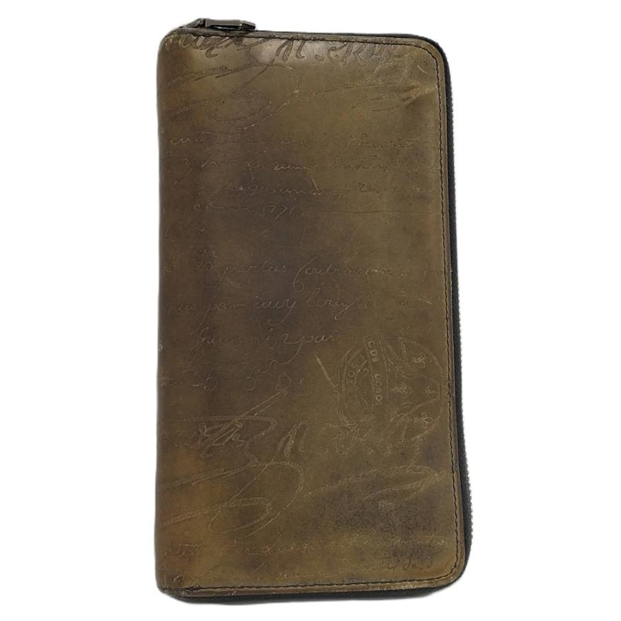 ベルルッティ　ラウンドファスナー　長財布　カーキブラウン Berluti（ベルルッティ） ラウンドファスナー長財布 レザー カーキ