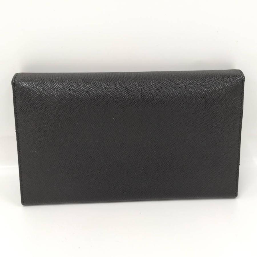 PRADA（プラダ） 二つ折り財布 サフィアーノレザー ブラック : JJ