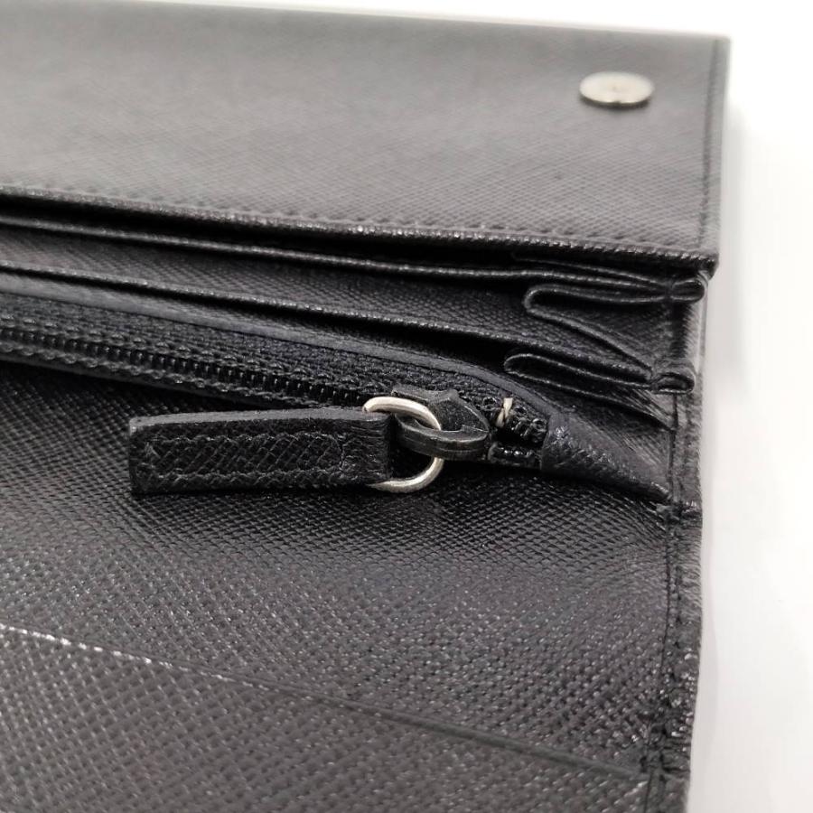 PRADA（プラダ） 二つ折り財布 サフィアーノレザー ブラック : JJ