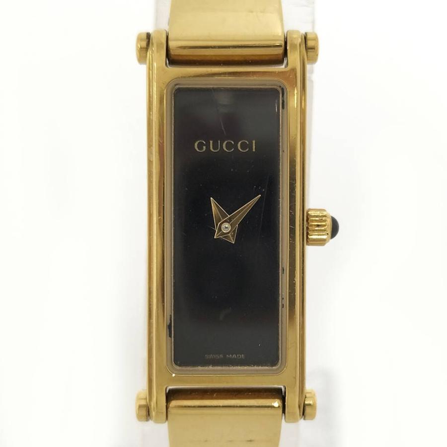 GUCCI グッチ 腕時計 2点セット クォーツ ブラック文字盤 ゴールド GUCCI（グッチ） 腕時計 SS GP クオーツ ブラック文字盤 1500L : JJ