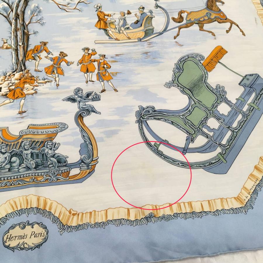 HERMES（エルメス） カレ90 スカーフ Traineaux et Glissades シルク