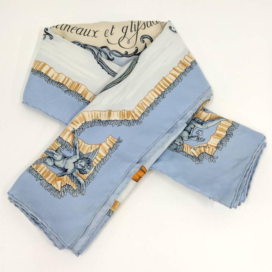 HERMES（エルメス） カレ90 スカーフ Traineaux et Glissades シルク