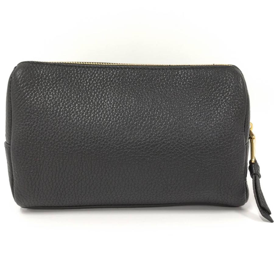 PRADA（プラダ） PRADA VITELLO DAINO レザーポーチ ネロ 1ND004 : JJ